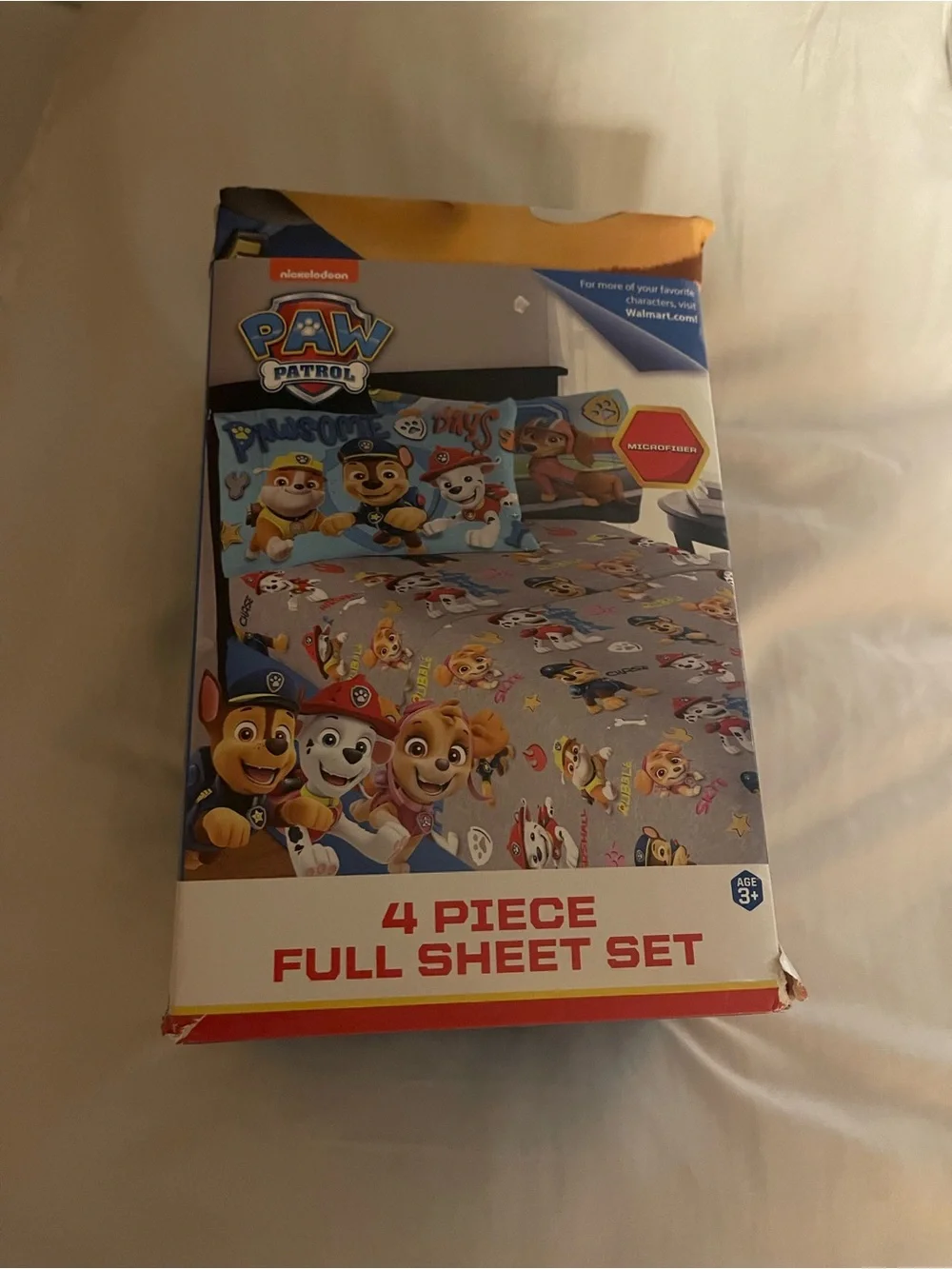Paw Patrol Kids 4-Piece Full Sheet Set - Gray and Blue